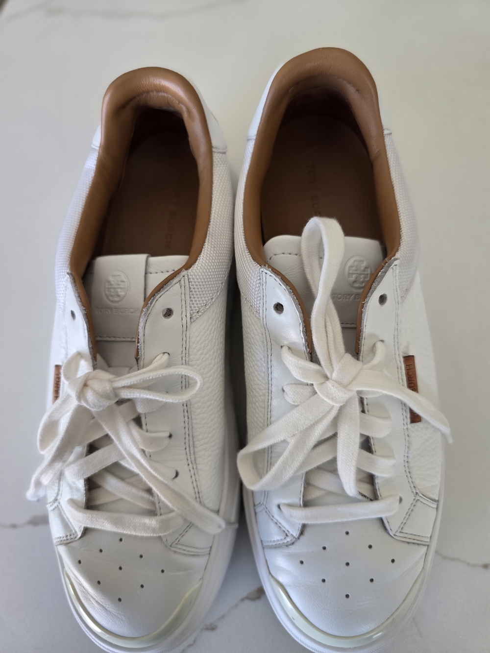 Tory Burch Women's Ladybug Low-Top Sneaker, Size 9M, White Leather. - Picture 2 of 12